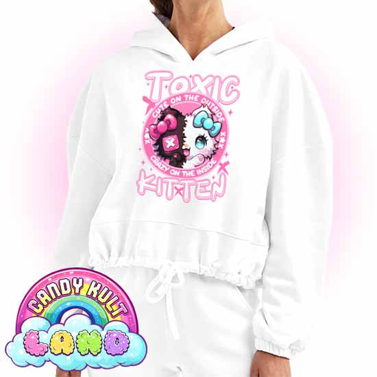 Crazy On The Inside Toxic Kitten - Candy Kult Land Women’s Cropped Hoodie
