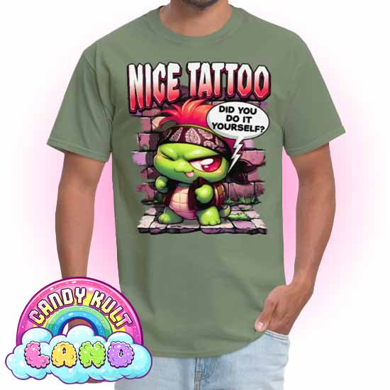 Nice Tattoo Did You Do It Yourself?  - Candy Kult Land COLOUR Men's / Unisex Classic T-Shirt - Candy Kult - Candy Cult - Candy Kult Land - Wishbone - Boo Kitty - Panku - Frosti - Toxic Kitten - Hex-Heart - Cult Candy - Cake High Heels - [product_vendor}