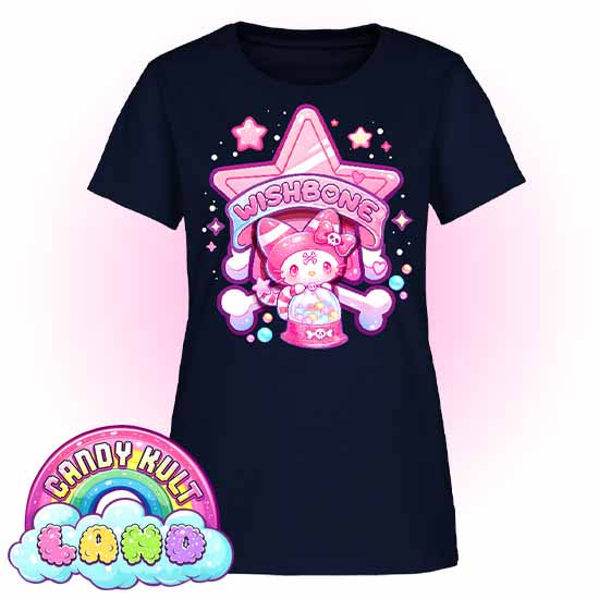 Wishbone Gumball Machine Logo - Candy Kult Land Women's FITTED T-Shirt - Candy Kult - Candy Cult - Candy Kult Land - Wishbone - Boo Kitty - Panku - Frosti - Toxic Kitten - Hex-Heart - Cult Candy - Cake High Heels - [product_vendor}
