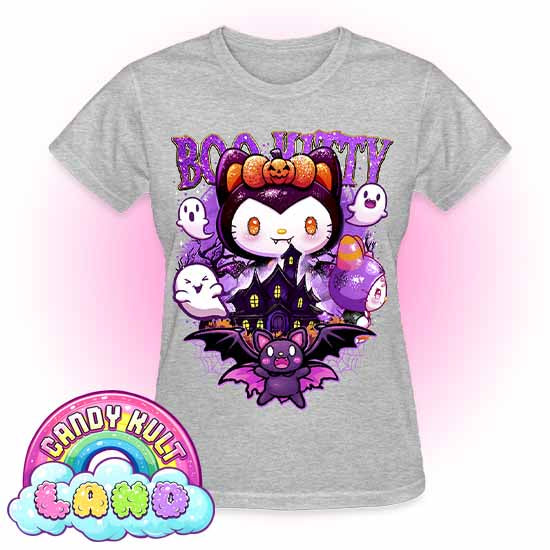 Boo Kitty Origins - Candy Kult Land REGULAR FIT Ladies T-Shirt - Candy Kult - Candy Cult - Candy Kult Land - Wishbone - Boo Kitty - Panku - Frosti - Toxic Kitten - Hex-Heart - Cult Candy - Cake High Heels - [product_vendor}