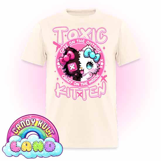 Crazy On The Inside Toxic Kitten  - Candy Kult Land Men's / Unisex Classic T-Shirt - Candy Kult - Candy Cult - Candy Kult Land - Wishbone - Boo Kitty - Panku - Frosti - Toxic Kitten - Hex-Heart - Cult Candy - Cake High Heels - [product_vendor}