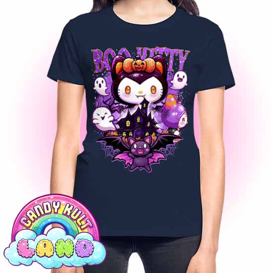Boo Kitty Origins - Candy Kult Land REGULAR FIT Ladies T-Shirt - Candy Kult - Candy Cult - Candy Kult Land - Wishbone - Boo Kitty - Panku - Frosti - Toxic Kitten - Hex-Heart - Cult Candy - Cake High Heels - [product_vendor}