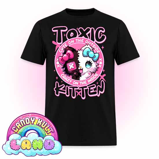 Crazy On The Inside Toxic Kitten  - Candy Kult Land Men's / Unisex Classic T-Shirt - Candy Kult - Candy Cult - Candy Kult Land - Wishbone - Boo Kitty - Panku - Frosti - Toxic Kitten - Hex-Heart - Cult Candy - Cake High Heels - [product_vendor}
