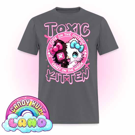 Crazy On The Inside Toxic Kitten  - Candy Kult Land Men's / Unisex Classic T-Shirt - Candy Kult - Candy Cult - Candy Kult Land - Wishbone - Boo Kitty - Panku - Frosti - Toxic Kitten - Hex-Heart - Cult Candy - Cake High Heels - [product_vendor}