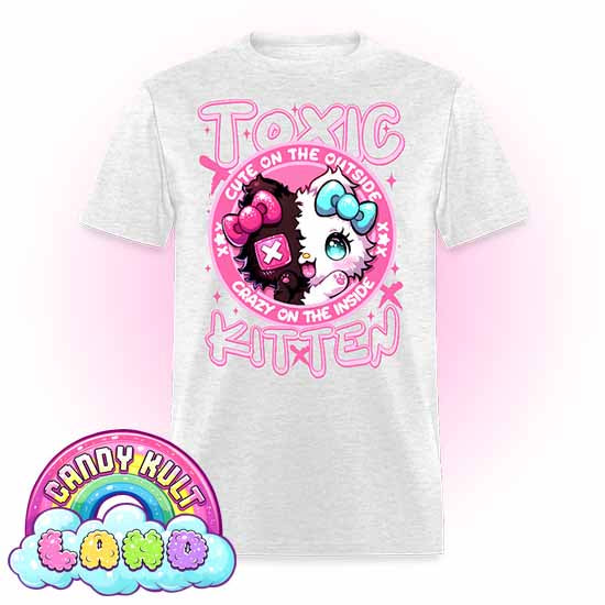 Crazy On The Inside Toxic Kitten  - Candy Kult Land Men's / Unisex Classic T-Shirt - Candy Kult - Candy Cult - Candy Kult Land - Wishbone - Boo Kitty - Panku - Frosti - Toxic Kitten - Hex-Heart - Cult Candy - Cake High Heels - [product_vendor}