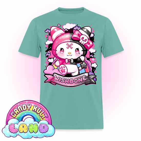 Wishbone Sparkle Punk  - Candy Kult Land COLOUR Men's / Unisex Classic T-Shirt - Candy Kult - Candy Cult - Candy Kult Land - Wishbone - Boo Kitty - Panku - Frosti - Toxic Kitten - Hex-Heart - Cult Candy - Cake High Heels - [product_vendor}