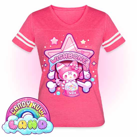 Wishbone Gumball Machine Logo - Candy Kult Land Women’s Vintage Sport T-Shirt - Candy Kult - Candy Cult - Candy Kult Land - Wishbone - Boo Kitty - Panku - Frosti - Toxic Kitten - Hex-Heart - Cult Candy - Cake High Heels - [product_vendor}