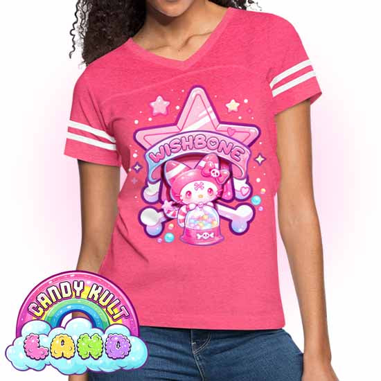 Wishbone Gumball Machine Logo - Candy Kult Land Women’s Vintage Sport T-Shirt - Candy Kult - Candy Cult - Candy Kult Land - Wishbone - Boo Kitty - Panku - Frosti - Toxic Kitten - Hex-Heart - Cult Candy - Cake High Heels - [product_vendor}