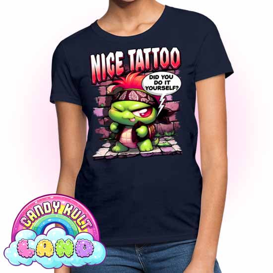 Nice Tattoo Did you Do It Yourself? Panku - Candy Kult Land Women's FITTED T-Shirt - Candy Kult - Candy Cult - Candy Kult Land - Wishbone - Boo Kitty - Panku - Frosti - Toxic Kitten - Hex-Heart - Cult Candy - Cake High Heels - [product_vendor}