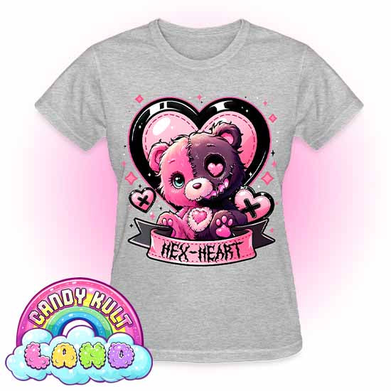 Hex-Heart - Candy Kult land REGULAR FIT Ladies T-Shirt - Candy Kult - Candy Cult - Candy Kult Land - Wishbone - Boo Kitty - Panku - Frosti - Toxic Kitten - Hex-Heart - Cult Candy - Cake High Heels - [product_vendor}