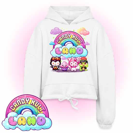 Wishbone Frosti Boo & Panku - Candy Kult Land Women’s Cropped Hoodie