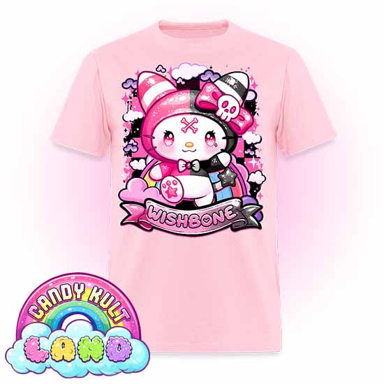 Wishbone Sparkle Punk  - Candy Kult Land COLOUR Men's / Unisex Classic T-Shirt - Candy Kult - Candy Cult - Candy Kult Land - Wishbone - Boo Kitty - Panku - Frosti - Toxic Kitten - Hex-Heart - Cult Candy - Cake High Heels - [product_vendor}