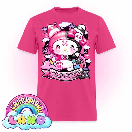 Wishbone Sparkle Punk  - Candy Kult Land COLOUR Men's / Unisex Classic T-Shirt - Candy Kult - Candy Cult - Candy Kult Land - Wishbone - Boo Kitty - Panku - Frosti - Toxic Kitten - Hex-Heart - Cult Candy - Cake High Heels - [product_vendor}