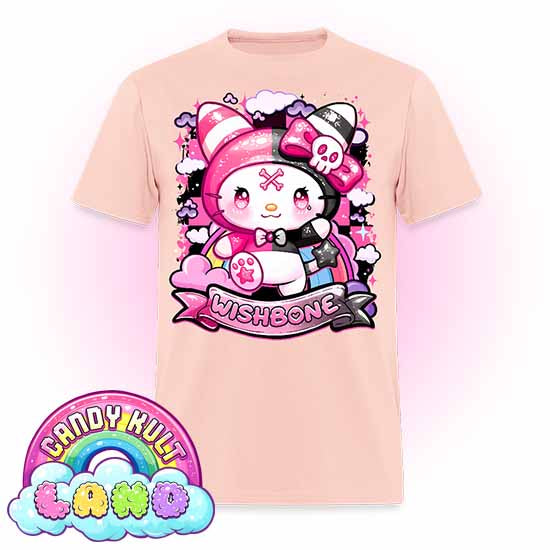 Wishbone Sparkle Punk  - Candy Kult Land COLOUR Men's / Unisex Classic T-Shirt - Candy Kult - Candy Cult - Candy Kult Land - Wishbone - Boo Kitty - Panku - Frosti - Toxic Kitten - Hex-Heart - Cult Candy - Cake High Heels - [product_vendor}