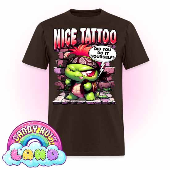 Nice Tattoo Did You Do It Yourself?  - Candy Kult Land COLOUR Men's / Unisex Classic T-Shirt - Candy Kult - Candy Cult - Candy Kult Land - Wishbone - Boo Kitty - Panku - Frosti - Toxic Kitten - Hex-Heart - Cult Candy - Cake High Heels - [product_vendor}