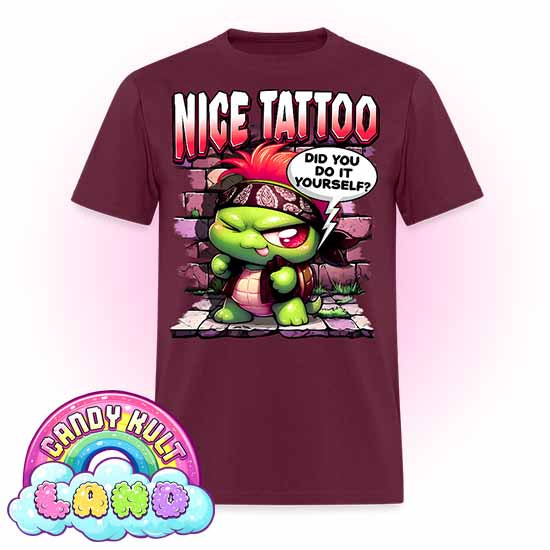 Nice Tattoo Did You Do It Yourself?  - Candy Kult Land COLOUR Men's / Unisex Classic T-Shirt - Candy Kult - Candy Cult - Candy Kult Land - Wishbone - Boo Kitty - Panku - Frosti - Toxic Kitten - Hex-Heart - Cult Candy - Cake High Heels - [product_vendor}