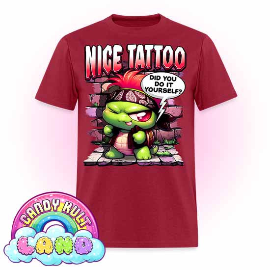 Nice Tattoo Did You Do It Yourself?  - Candy Kult Land COLOUR Men's / Unisex Classic T-Shirt - Candy Kult - Candy Cult - Candy Kult Land - Wishbone - Boo Kitty - Panku - Frosti - Toxic Kitten - Hex-Heart - Cult Candy - Cake High Heels - [product_vendor}