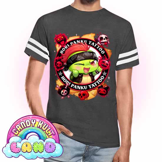 Hori Panku Tattoo - Candy Kult Land Men's / Unisex Vintage Sport T-Shirt - Candy Kult - Candy Cult - Candy Kult Land - Wishbone - Boo Kitty - Panku - Frosti - Toxic Kitten - Hex-Heart - Cult Candy - Cake High Heels - [product_vendor}