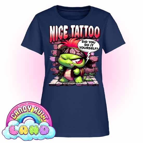 Nice Tattoo Did you Do It Yourself? Panku - Candy Kult Land Women's FITTED T-Shirt - Candy Kult - Candy Cult - Candy Kult Land - Wishbone - Boo Kitty - Panku - Frosti - Toxic Kitten - Hex-Heart - Cult Candy - Cake High Heels - [product_vendor}