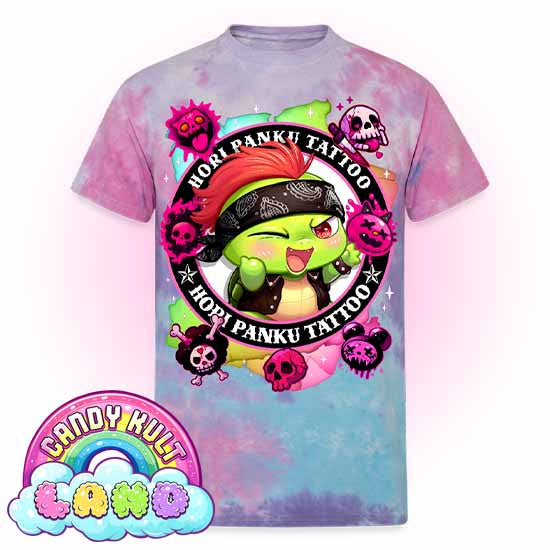 Hori Panku Tattoo Rainbow - Candy Kult Land Unisex Tie Dye T-Shirt - Candy Kult - Candy Cult - Candy Kult Land - Wishbone - Boo Kitty - Panku - Frosti - Toxic Kitten - Hex-Heart - Cult Candy - Cake High Heels - [product_vendor}