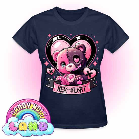 Hex-Heart - Candy Kult land REGULAR FIT Ladies T-Shirt - Candy Kult - Candy Cult - Candy Kult Land - Wishbone - Boo Kitty - Panku - Frosti - Toxic Kitten - Hex-Heart - Cult Candy - Cake High Heels - [product_vendor}