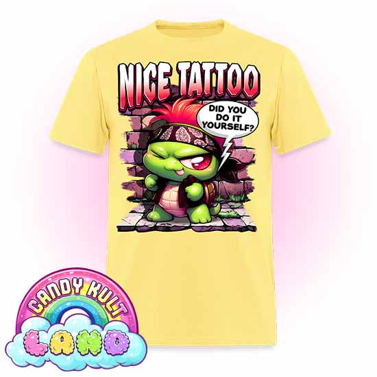 Nice Tattoo Did You Do It Yourself?  - Candy Kult Land COLOUR Men's / Unisex Classic T-Shirt - Candy Kult - Candy Cult - Candy Kult Land - Wishbone - Boo Kitty - Panku - Frosti - Toxic Kitten - Hex-Heart - Cult Candy - Cake High Heels - [product_vendor}
