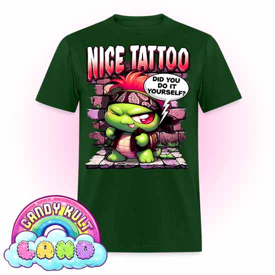 Nice Tattoo Did You Do It Yourself?  - Candy Kult Land COLOUR Men's / Unisex Classic T-Shirt - Candy Kult - Candy Cult - Candy Kult Land - Wishbone - Boo Kitty - Panku - Frosti - Toxic Kitten - Hex-Heart - Cult Candy - Cake High Heels - [product_vendor}