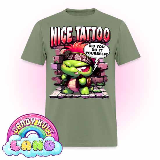 Nice Tattoo Did You Do It Yourself?  - Candy Kult Land COLOUR Men's / Unisex Classic T-Shirt - Candy Kult - Candy Cult - Candy Kult Land - Wishbone - Boo Kitty - Panku - Frosti - Toxic Kitten - Hex-Heart - Cult Candy - Cake High Heels - [product_vendor}