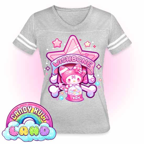 Wishbone Gumball Machine Logo - Candy Kult Land Women’s Vintage Sport T-Shirt - Candy Kult - Candy Cult - Candy Kult Land - Wishbone - Boo Kitty - Panku - Frosti - Toxic Kitten - Hex-Heart - Cult Candy - Cake High Heels - [product_vendor}