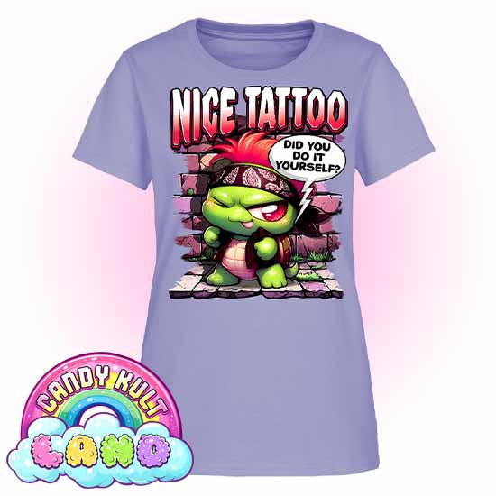 Nice Tattoo Did you Do It Yourself? Panku - Candy Kult Land Women's FITTED T-Shirt - Candy Kult - Candy Cult - Candy Kult Land - Wishbone - Boo Kitty - Panku - Frosti - Toxic Kitten - Hex-Heart - Cult Candy - Cake High Heels - [product_vendor}