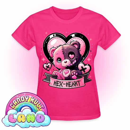 Hex-Heart - Candy Kult land REGULAR FIT Ladies T-Shirt - Candy Kult - Candy Cult - Candy Kult Land - Wishbone - Boo Kitty - Panku - Frosti - Toxic Kitten - Hex-Heart - Cult Candy - Cake High Heels - [product_vendor}