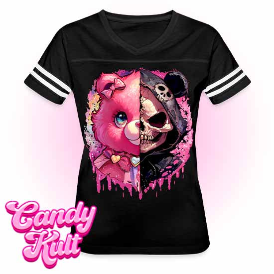 Split Personality Bear - Fright Candy Women’s Vintage Sport T-Shirt - Candy Kult - Candy Cult - Candy Kult Land - Wishbone - Boo Kitty - Panku - Frosti - Toxic Kitten - Hex-Heart - Cult Candy - Cake High Heels - [product_vendor}