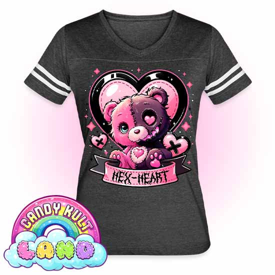 Hex-Heart - Candy Kult Land Women’s Vintage Sport T-Shirt - Candy Kult - Candy Cult - Candy Kult Land - Wishbone - Boo Kitty - Panku - Frosti - Toxic Kitten - Hex-Heart - Cult Candy - Cake High Heels - [product_vendor}