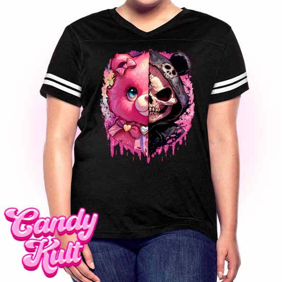 Split Personality Bear - Fright Candy Women’s Vintage Sport T-Shirt - Candy Kult - Candy Cult - Candy Kult Land - Wishbone - Boo Kitty - Panku - Frosti - Toxic Kitten - Hex-Heart - Cult Candy - Cake High Heels - [product_vendor}