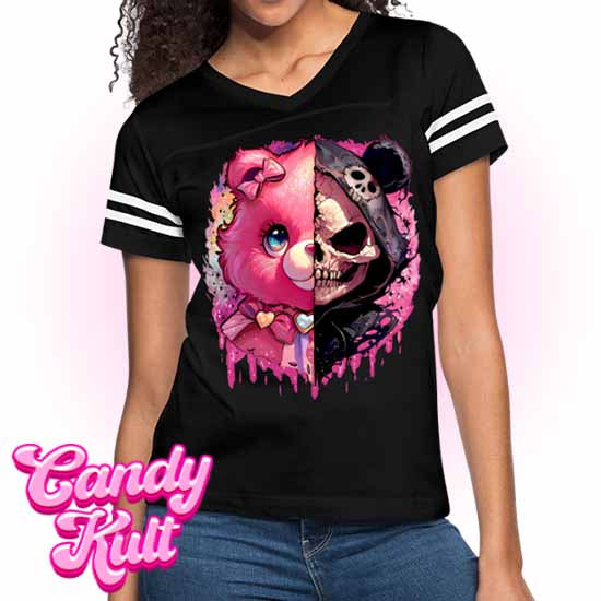 Split Personality Bear - Fright Candy Women’s Vintage Sport T-Shirt - Candy Kult - Candy Cult - Candy Kult Land - Wishbone - Boo Kitty - Panku - Frosti - Toxic Kitten - Hex-Heart - Cult Candy - Cake High Heels - [product_vendor}