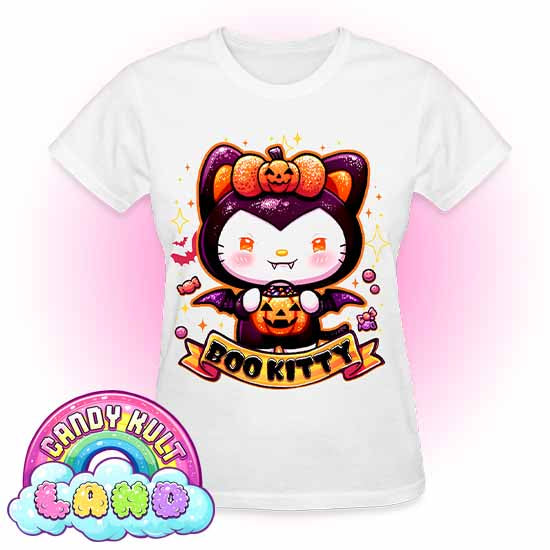 Boo Kitty - Candy Kult land REGULAR FIT Ladies T-Shirt - Candy Kult - Candy Cult - Candy Kult Land - Wishbone - Boo Kitty - Panku - Frosti - Toxic Kitten - Hex-Heart - Cult Candy - Cake High Heels - [product_vendor}