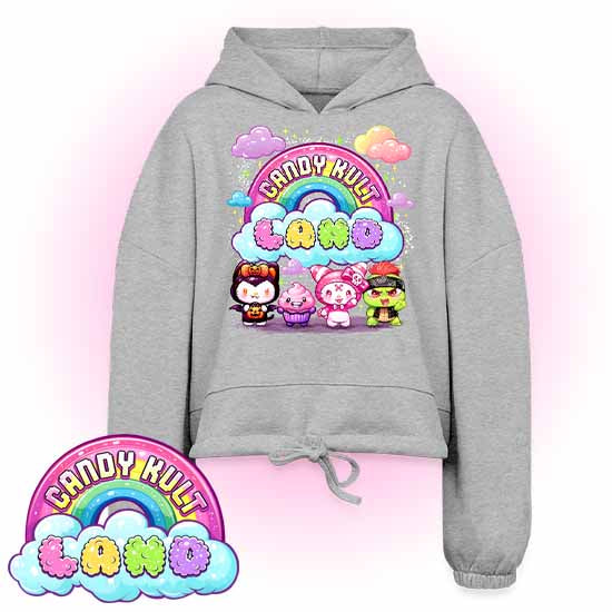 Wishbone Frosti Boo & Panku - Candy Kult Land Women’s Cropped Hoodie