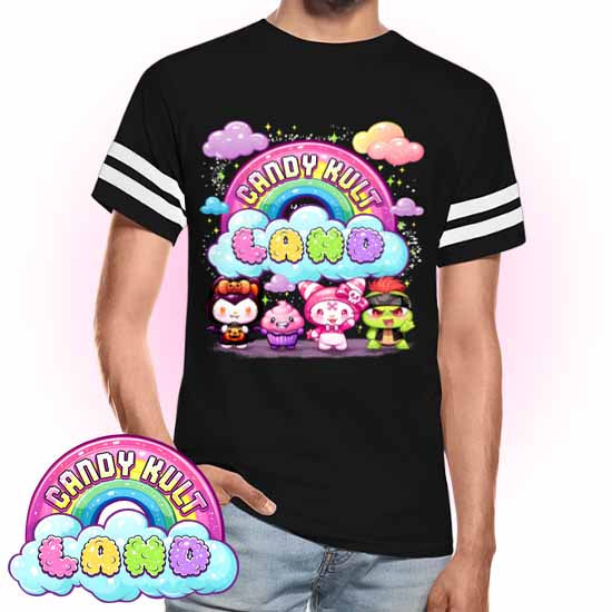 Wishbone, Frosti Boo & Panku - Candy Kult Land Men's / Unisex Vintage Sport T-Shirt - Candy Kult - Candy Cult - Candy Kult Land - Wishbone - Boo Kitty - Panku - Frosti - Toxic Kitten - Hex-Heart - Cult Candy - Cake High Heels - [product_vendor}