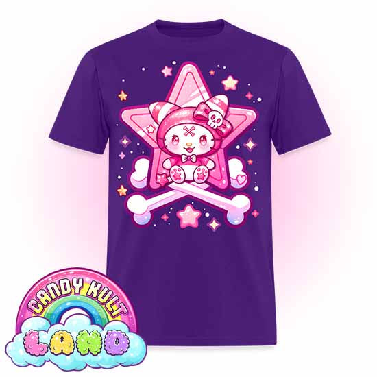 Wishbone Crossbones - Candy Kult Land COLOUR  Men's / Unisex Classic T-Shirt - Candy Kult - Candy Cult - Candy Kult Land - Wishbone - Boo Kitty - Panku - Frosti - Toxic Kitten - Hex-Heart - Cult Candy - Cake High Heels - [product_vendor}