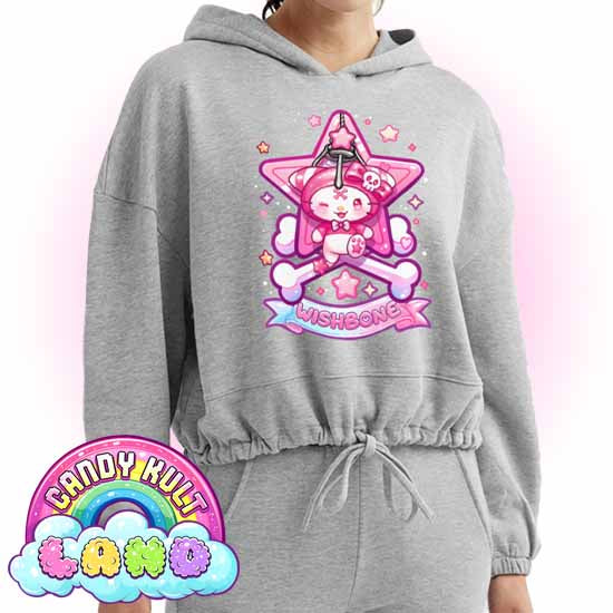 Wishbone claw Machine Logo -  Cand kult Land Women’s Cropped Hoodie