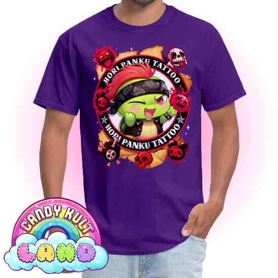 Hori Panku Tattoo - Candy Kult Land COLOUR Men's / Unisex Classic T-Shirt - Candy Kult - Candy Cult - Candy Kult Land - Wishbone - Boo Kitty - Panku - Frosti - Toxic Kitten - Hex-Heart - Cult Candy - Cake High Heels - [product_vendor}