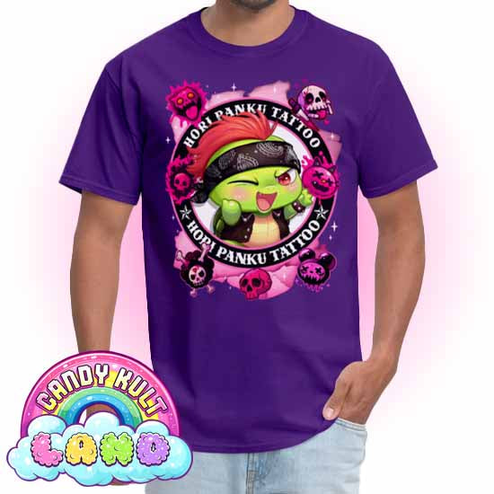 Hori Panku Tattoo Pink - Candy Kult Land COLOUR Men's / Unisex Classic T-Shirt - Candy Kult - Candy Cult - Candy Kult Land - Wishbone - Boo Kitty - Panku - Frosti - Toxic Kitten - Hex-Heart - Cult Candy - Cake High Heels - [product_vendor}