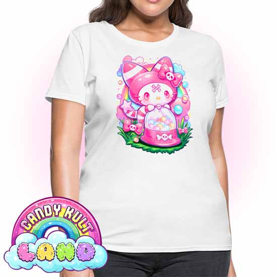 Wishbone Gumball Machine - Candy Kult Land Women's FITTED T-Shirt - Candy Kult - Candy Cult - Candy Kult Land - Wishbone - Boo Kitty - Panku - Frosti - Toxic Kitten - Hex-Heart - Cult Candy - Cake High Heels - [product_vendor}
