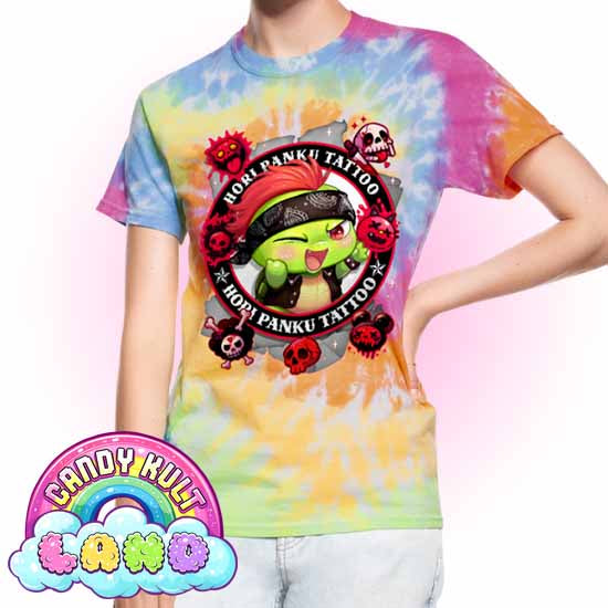Hori Panku Tattoo Black - Candy Kult Land Unisex Tie Dye T-Shirt - Candy Kult - Candy Cult - Candy Kult Land - Wishbone - Boo Kitty - Panku - Frosti - Toxic Kitten - Hex-Heart - Cult Candy - Cake High Heels - [product_vendor}