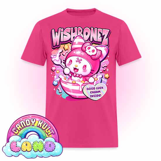 Wishbonez Cereal - Candy Kult Land COLOUR Men's / Unisex Classic T-Shirt - Candy Kult - Candy Cult - Candy Kult Land - Wishbone - Boo Kitty - Panku - Frosti - Toxic Kitten - Hex-Heart - Cult Candy - Cake High Heels - [product_vendor}