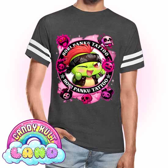 Hori Panku Tattoo Pink - Candy Kult Land Men's / Unisex Vintage Sport T-Shirt - Candy Kult - Candy Cult - Candy Kult Land - Wishbone - Boo Kitty - Panku - Frosti - Toxic Kitten - Hex-Heart - Cult Candy - Cake High Heels - [product_vendor}