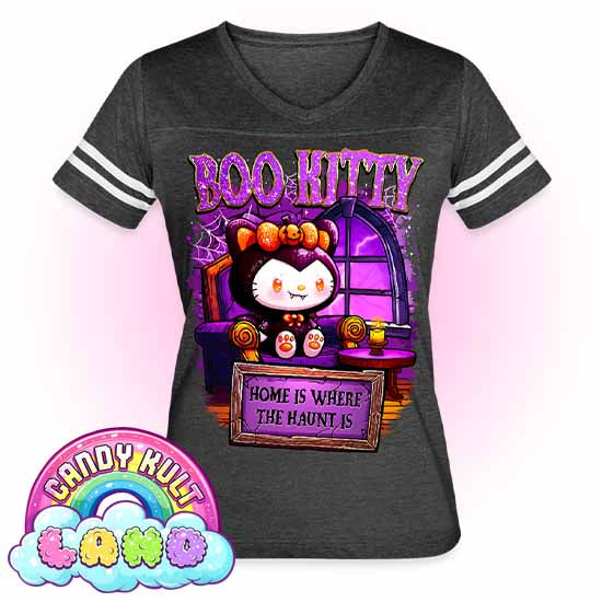 Home Is Where The Haunt Is Boo Kitty - Candy Kult Land Women’s Vintage Sport T-Shirt - Candy Kult - Candy Cult - Candy Kult Land - Wishbone - Boo Kitty - Panku - Frosti - Toxic Kitten - Hex-Heart - Cult Candy - Cake High Heels - [product_vendor}