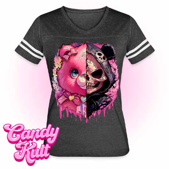 Split Personality Bear - Fright Candy Women’s Vintage Sport T-Shirt - Candy Kult - Candy Cult - Candy Kult Land - Wishbone - Boo Kitty - Panku - Frosti - Toxic Kitten - Hex-Heart - Cult Candy - Cake High Heels - [product_vendor}