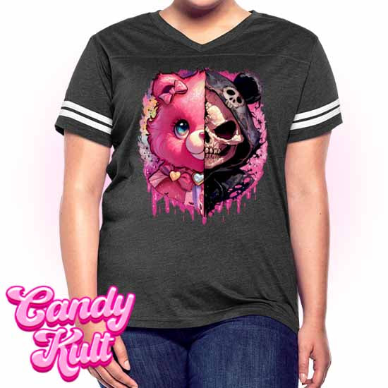 Split Personality Bear - Fright Candy Women’s Vintage Sport T-Shirt - Candy Kult - Candy Cult - Candy Kult Land - Wishbone - Boo Kitty - Panku - Frosti - Toxic Kitten - Hex-Heart - Cult Candy - Cake High Heels - [product_vendor}