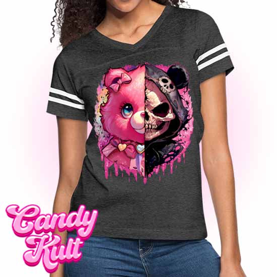 Split Personality Bear - Fright Candy Women’s Vintage Sport T-Shirt - Candy Kult - Candy Cult - Candy Kult Land - Wishbone - Boo Kitty - Panku - Frosti - Toxic Kitten - Hex-Heart - Cult Candy - Cake High Heels - [product_vendor}